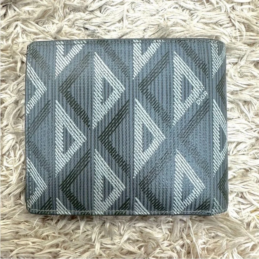 Dior Metallic Gray Patterned Wallet